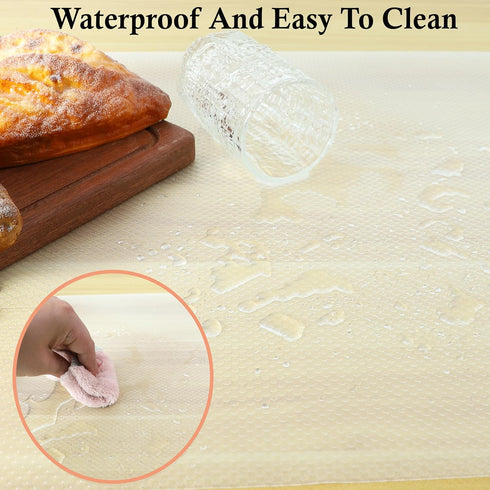 Shelf Liners for Kitchen Cabinets Non Adhesive 11 Inch Wide X 20 Ft Cabinet Drawer Liner Non Slip Waterproof Closet Pantry Shelves Liner Oil Proof Fridge Cupboard Mat for Kitchen Bathroom by GMEPOCH