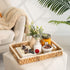 Counter, StorageWorks Rectangle Decorative Trays for Home Decor Farmhouse, Wicker Coffee Table Tray Decor with Wooden