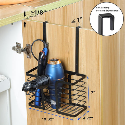 YIGII Hair Dryer Holder, 3-in-1 Hair Tool Organizer, Adjustable Height Bathroom Organizer for Flat/Curling Irons, Hair