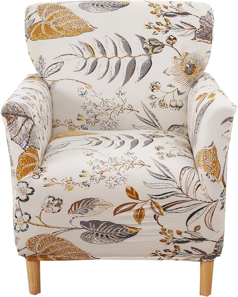 CRFATOP Stretch 1 Piece Chair Covers with Arms Printed Accent Chair Cover