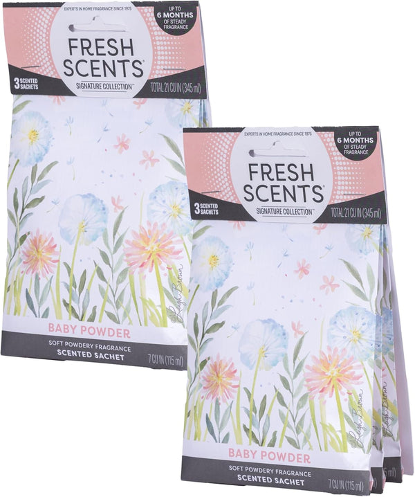 Fresh Scents Scented Sachets | Baby Powder | Home Fragrance | Long
