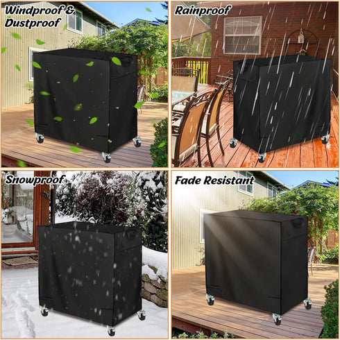 RGQSUN 80-100 Patio Cooler Cart Cover,Fits for Most Quart Rolling Cooler Cart,Waterproof Patio Ice Chest Protective