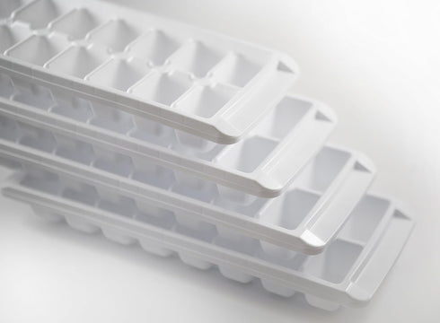 Easy Release White Ice Cube Tray, 16 Cube Trays (Pack of 4)