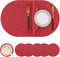 Homaxy Round Faux Leather Placemats and Coasters, Washable Dual-Side Table Mats, Wipeable