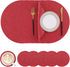 Homaxy Round Faux Leather Placemats and Coasters, Washable Dual-Side Table Mats, Wipeable