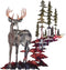 Forest Tree Deer Wall Art, Rustic Metal Hunting Decor for Living Room Bedroom, 11.8 x 7.9 Inch