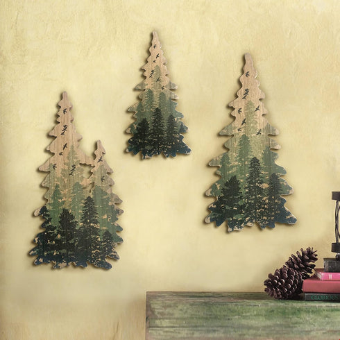 Limygus Woodland Wall Art Paintings - Set of 3 Bushes Wall Decorations