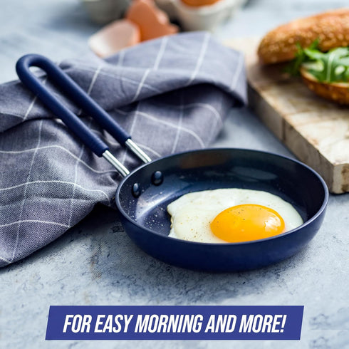Blue Diamond Mini Egg Frying Pan Skillet, Diamond Infused Healthy Ceramic Nonstick, PFAS and PFOA-Free, Dishwasher