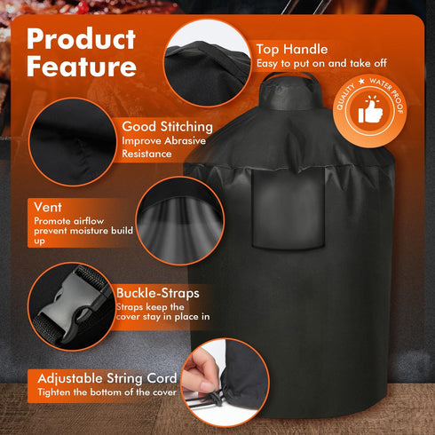 FOTITM Grill Cover for Large Green Egg, Outdoor Cover with Durable & Water Resistant Fabric Premium Ceramic Grill Cover