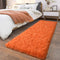 Soft Runner Rugs for Bedroom Hallways, 2x6 Orange Fluffy Shag Throw Area Rug Non Slip for Bedside Dorm Living Room