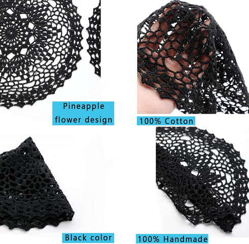2 12 Inch Pieces Halloween Doilies Crochet for Dressers and End Tables Crafts Disposable Small Valentines Doilies Cloth