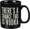 Primitives by Kathy Black and White Stoneware Coffee Mug, 20-Ounce, "There's A Chance This is Vodka"