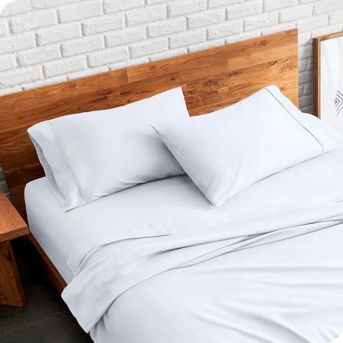 Bare Home Microfiber Pillow Cases - King Size Set of 2, Cooling Double Brushed White Pillowcases, Easy Care
