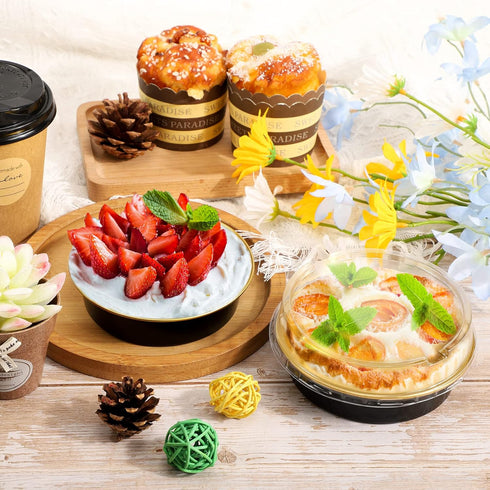 Beasea 20 Pack Cheesecake Pan with Lids - 8 Oz 4 Inch Round Foil Tart Tins, Disposable Mini Pie Pans