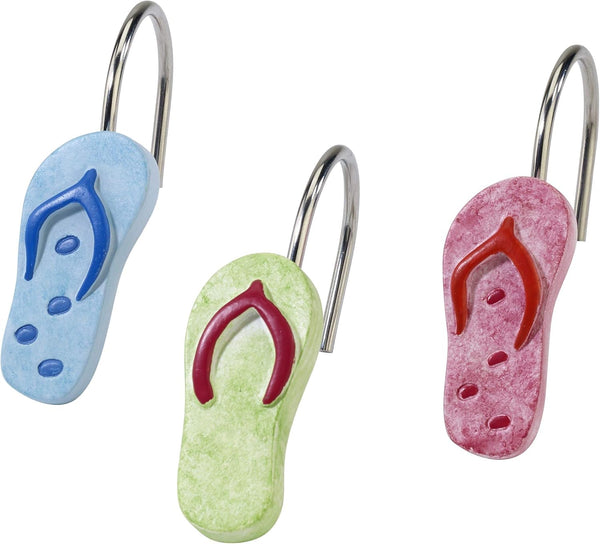 Avanti Linens Beach Inspired Shower Curtain Hooks, Set of 12 for Bathroom Decor (Beach Mode Collection)