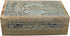 DharmaObjects Large Triple Moon Hand Carved Jewelry Trinket Keepsake Wooden Storage Box, Turquoise