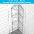 HuggieGems 4 Tier Floor Standing Corner Shower Caddy Organizer Shelf with Hooks, Bathroom Shelves Stand Rack, Silver