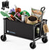 Collapsible Wagon Cart with Wheels, 150L Lightweight Foldable Utility Cart, Portable Rolling