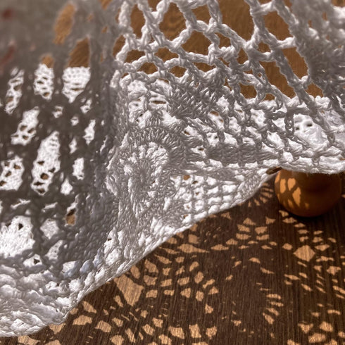 Dcor,15inches(40cm) Hsvanyr White Nightstand Cover Handmade Crochet Lace Table Cloth Doilies Dining Room Mats Table