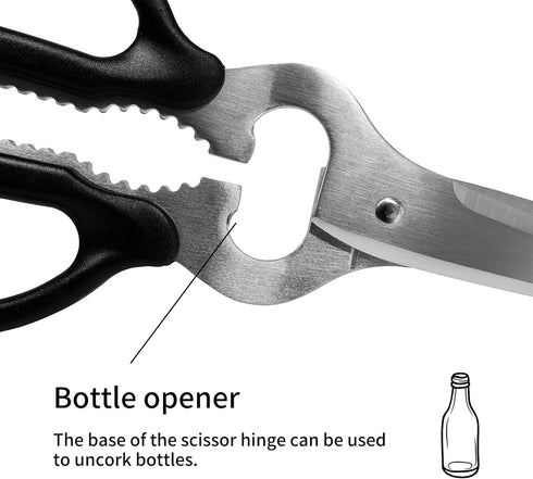 Seki Japan Left Handed Multifunctional Kitchen Scissors - Stainless Steel Blade Soft Grip Kitchen Shears