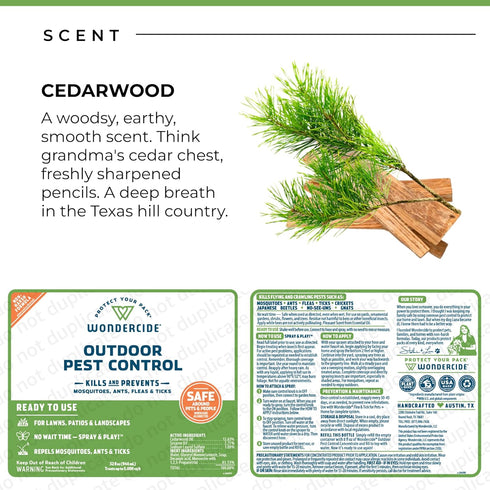 Wondercide EcoTreat Outdoor Pest Control Spray - Natural Essential Oils Mosquito, Ant, Insect Repellent - 32 oz