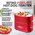 Nostalgia Adjustable Retro Pop Up Hot Dog Toaster - Fits 2 Regular or Extra Plump Hot Dogs and 2 Buns, Red