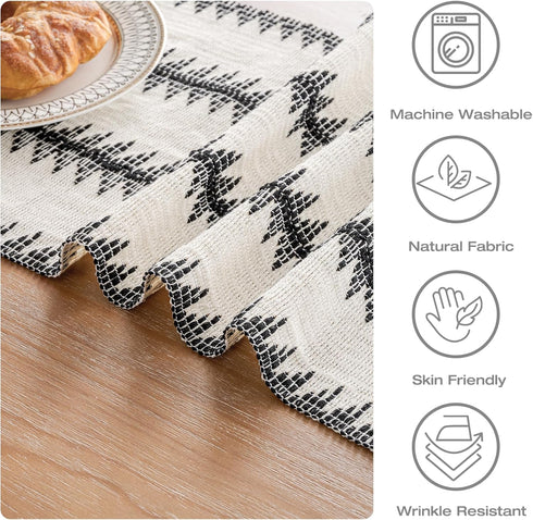 12 36 inch, duduta Black White Tree Boho Macrame Table Runner x Farmhouse Dresser Covers Coffee Table Runner