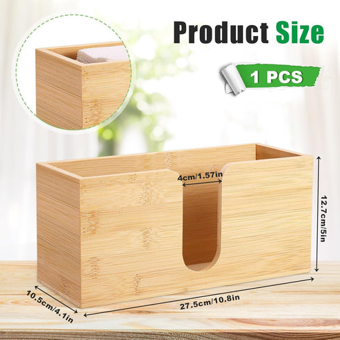 AFOROEOA Countertop 10.8'' 4'' 5'' Bamboo Paper Towel Dispenser Folded Paper Towel Holder Trifold Napkin Holder