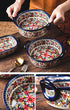 Vintage Style Red Daisy Flower Ceramic Bakeware Casserole Dish, 32 OZ, 1 PCS, Baking Pan with Handles for Oven