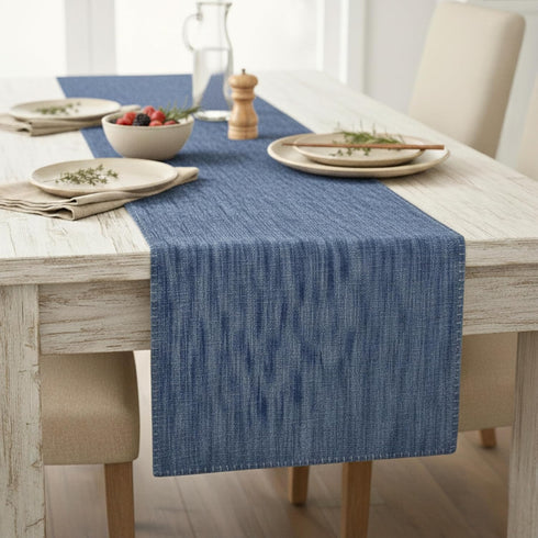 14"x48" Coffee Table Runner Modern Kitchen Cotton Table Cloth Strip with Decorative Stitched Edge Dresser Scarf Dining