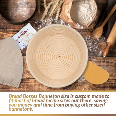 9 Inch Bread Banneton Proofing Basket - Baking Bowl Dough Gifts for Bakers, Proving Baskets for Sourdough