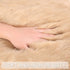 uxcell Faux Fur Round Rug, Fluffy Area Mat, 3 x 3 Feet Khaki, Fluff Rugs for Bedroom Floor Sofa Living Room