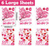 Ivenf Valentines Day Decorations Heart Window Clings Decor, Large Red Pink Heart Tree for Kids Home