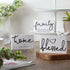 Jetec 3 Pcs Blessed Family Home Rustic Wood Sign, Mini Decorative Farmhouse Table Decor, White