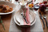 Solino Home Linen Striped Table Runner 48 Inches - 100% Pure Linen Red and Natural Small Table Runner for Dresser