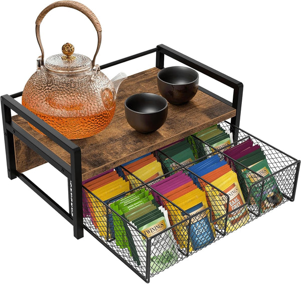 Homode Tea Bag Organizer, Wood Tea Organizers and Storage Chest, Teabag Holder