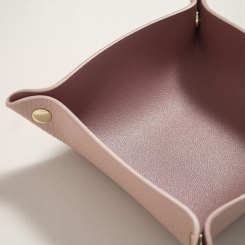 OLETHA Small Valet Tray, Travel Catch All Bowl for Keys, Jewelry, Wallet & Change, Pink Desk Organizer