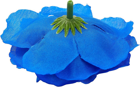 Bright Creations Blue Roses Artificial Flowers, Set of 50 Stemless Silk Roses, Royal Blue Faux Bouquet Decor