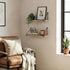 Set 2 Afuly Floating Wall Shelves Rustic Wall Mounted Hanging Shelf Farmhouse Wall Bookshelf for Bathroom Kitchen