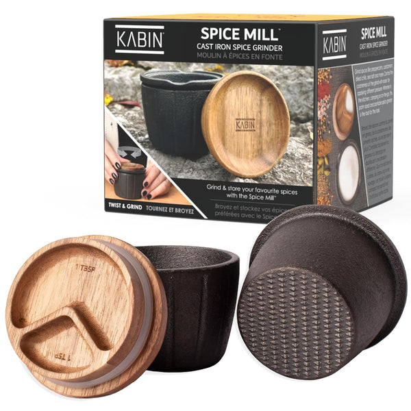 KABIN Spice Mill - Spice Grinder Manual Pepper Mill - Durable Cast