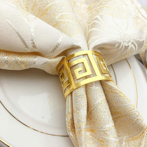 Set of 6 Napkin Rings for Dining Table Setting - Napkin Holder Rings for Holiday Party, Wedding Dinner Table Decoration