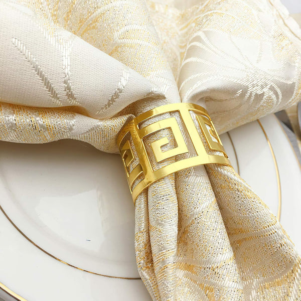 Set of 6 Napkin Rings for Dining Table Setting - Napkin Holder Rings for Holiday Party, Wedding Dinner Table Decoration