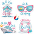 4PCS Oh Ship It s A Girls Trip Magnetic Door Decorations, Girl Cruise Ship Cabin Refrigerator Magnet Decal
