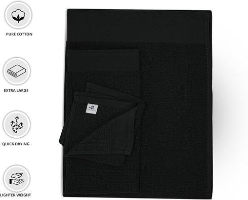 Pack 8 Set, 2 2 4 100% Tens Towels of Popcorn Textured Luxury Towels Extra Large Bath, Hand, Washcloths, Cotton, Plush