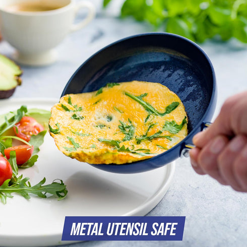 Blue Diamond Mini Egg Frying Pan Skillet, Diamond Infused Healthy Ceramic Nonstick, PFAS and PFOA-Free, Dishwasher