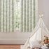 JINCHAN 95% 63 Inches 2 Blackout Nursery Curtains Long, Bunny Woodland Toile Easter Decor Curtains Sage Green on Beige