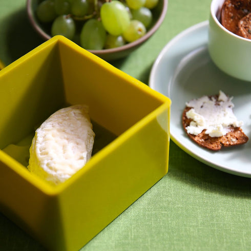 5x5x3.5 CapaBunga Cheese Vault for Soft Cheese - Reusable Artisan Cheese Storage Container for Fridge - Food Grade