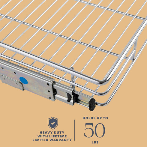 HOLDN’ STORAGE Heavy Duty Pull Out Cabinet Organizer, 14”W x 21”D, Requires 15-1/4” Cabinet Opening, Lifetime Limited