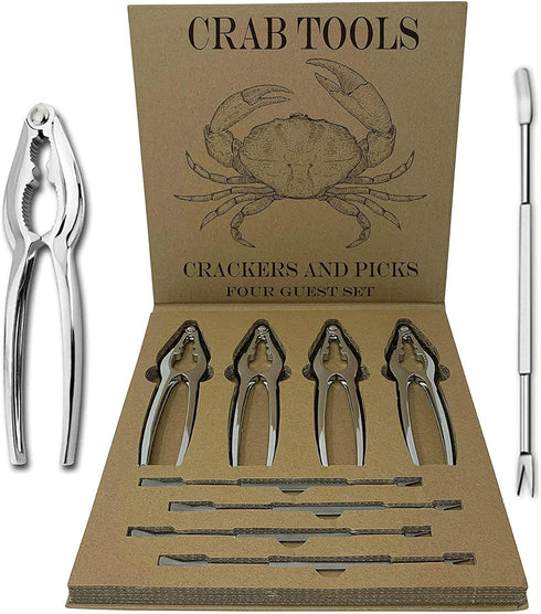 Crab Leg Crackers and Picks, Set of 4 Easy-to-Use Lobster Crackers &