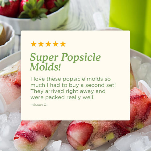Zoku Classic Pop Molds, 6 Easy-release Popsicle Molds with Sticks and Drip-guards